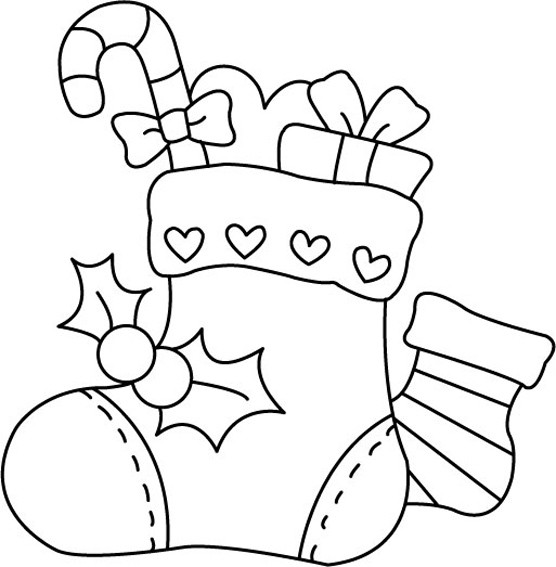 Coloriage Coloriages fêtes Bottes de Noël 01 10 Doigts